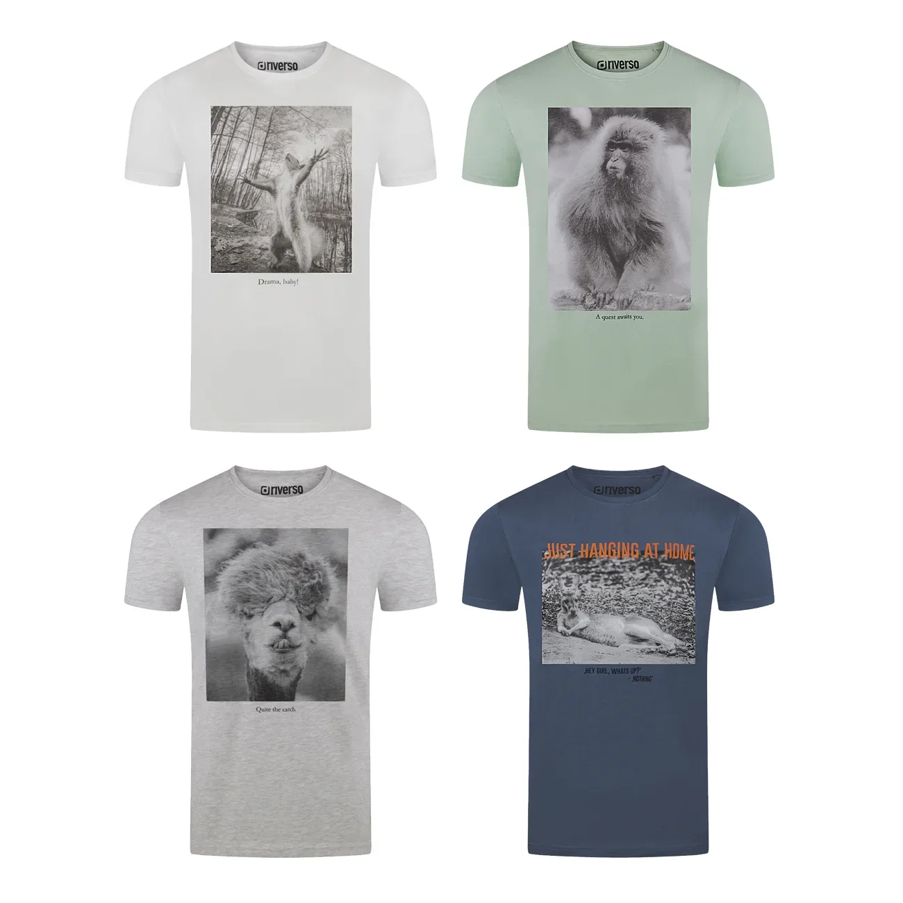 Image of riverso Herren Rundhals T-Shirt RIVCharly Regular Fit 4er Pack