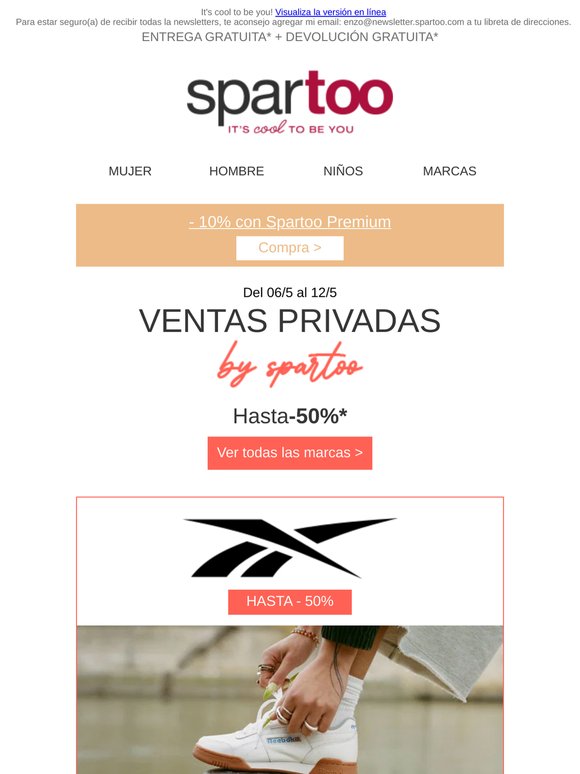¡Rápido! 💨 Descuentos de hasta el 50% en Bensimon, Reebok Classic, Ipanema con entrega gratuita