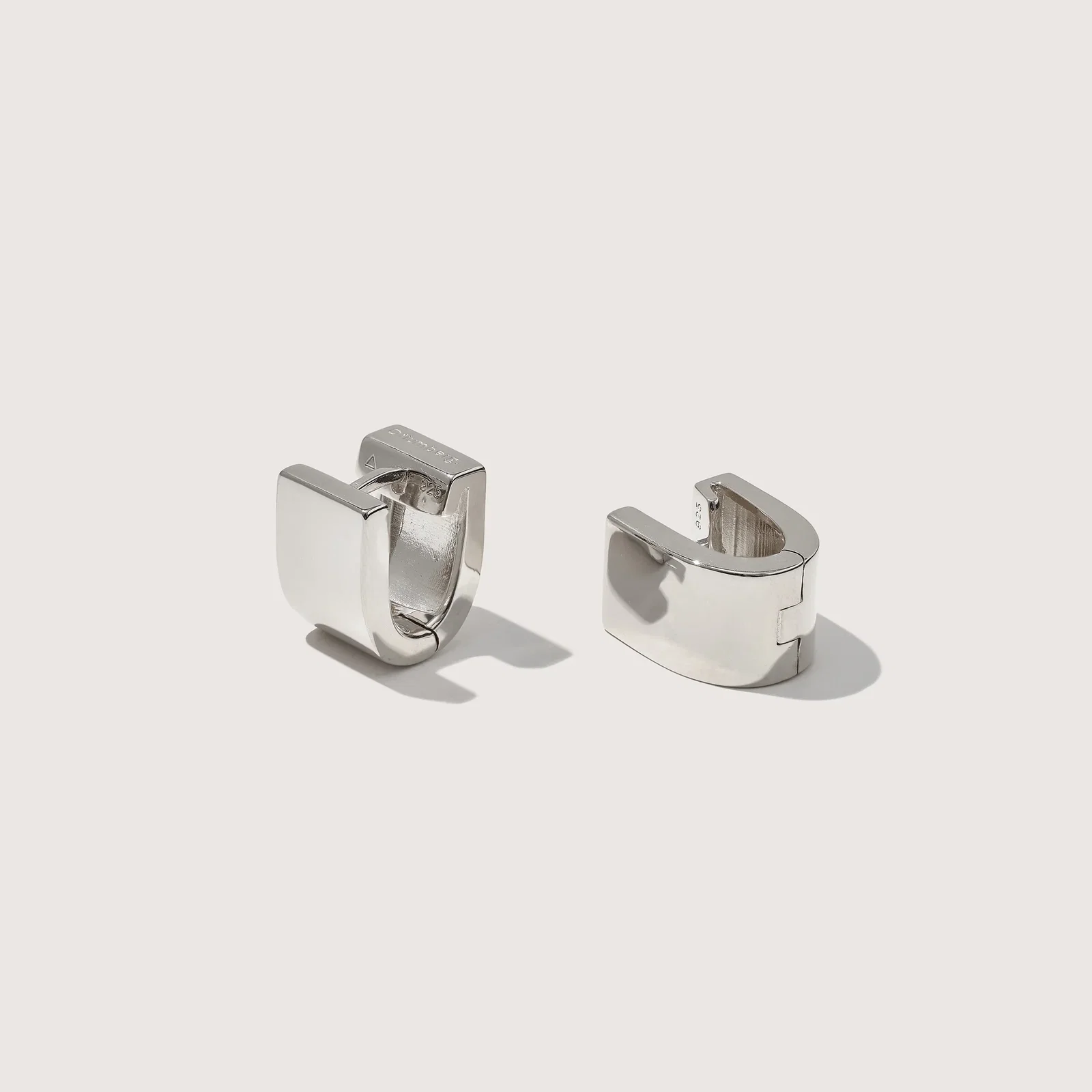 Image of Chunky Square Huggie Earrings
