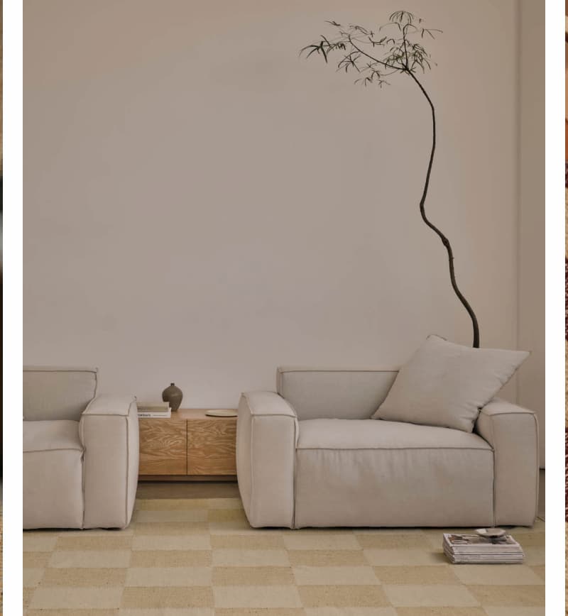 Tile Cream Washable Jute Rug