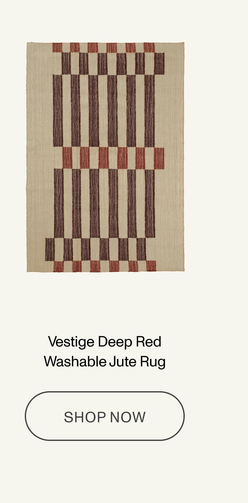 Vestige Deep Red Washable Jute Rug