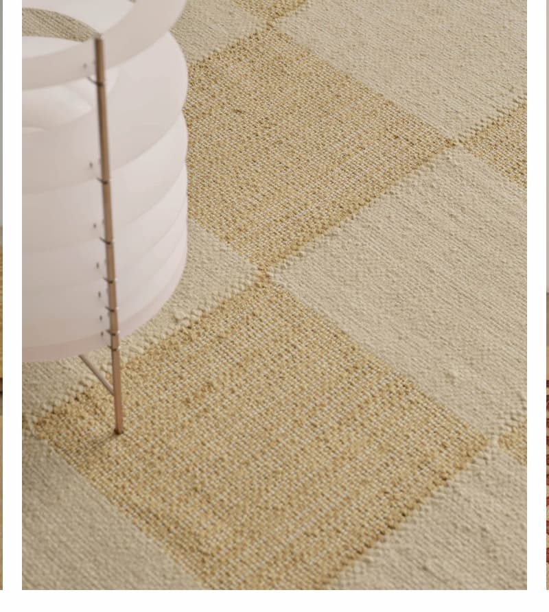 Tile Cream Washable Jute Rug