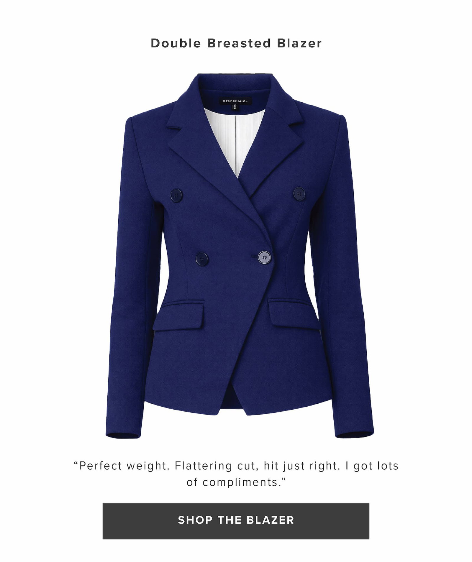 Double Breasted Blazer in Navy Peacoat