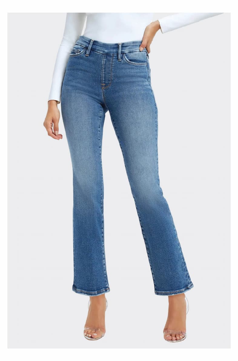 Good American Pull-On Straight Jeans