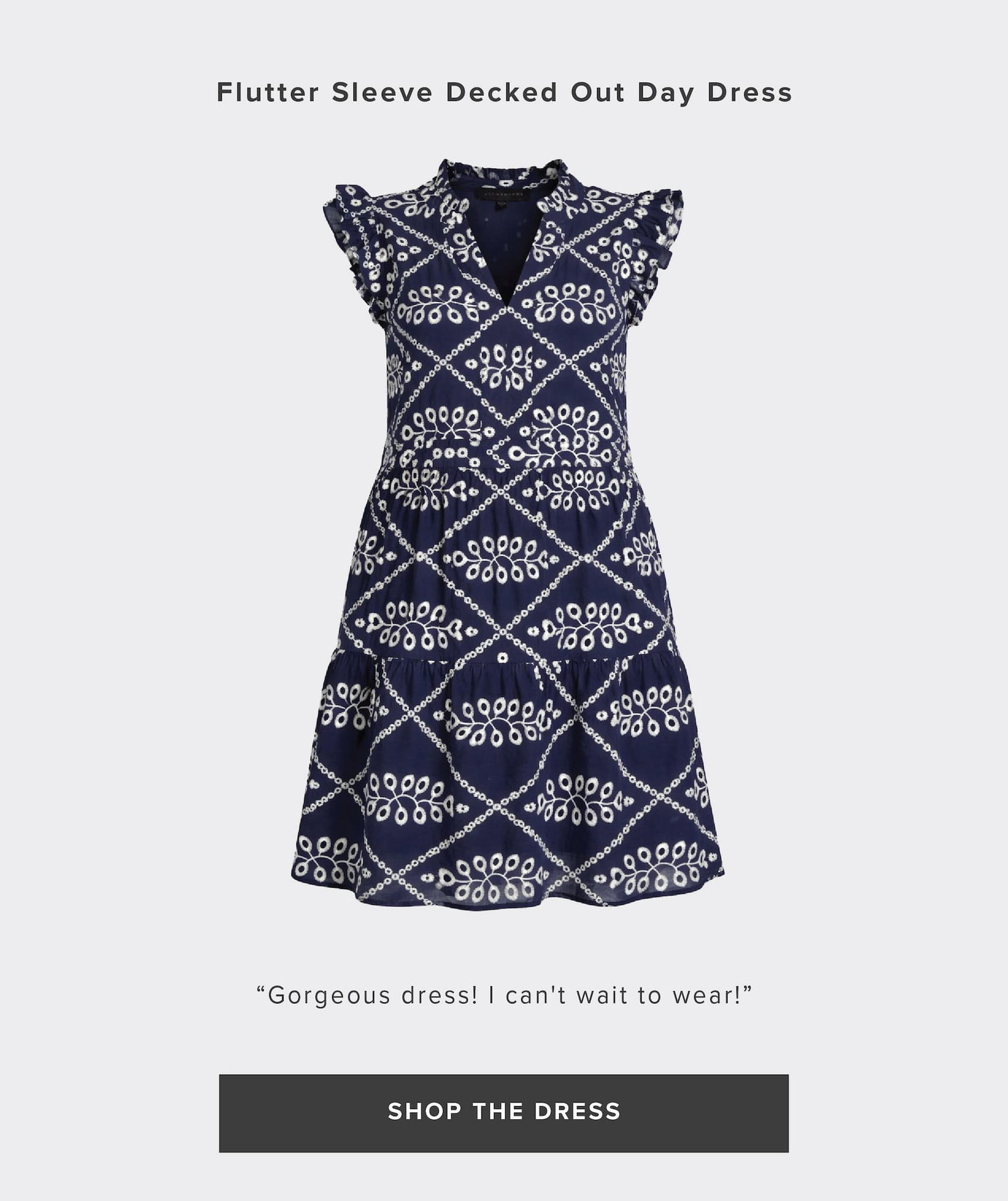 Flutter Sleeve Decked Out Day Dress