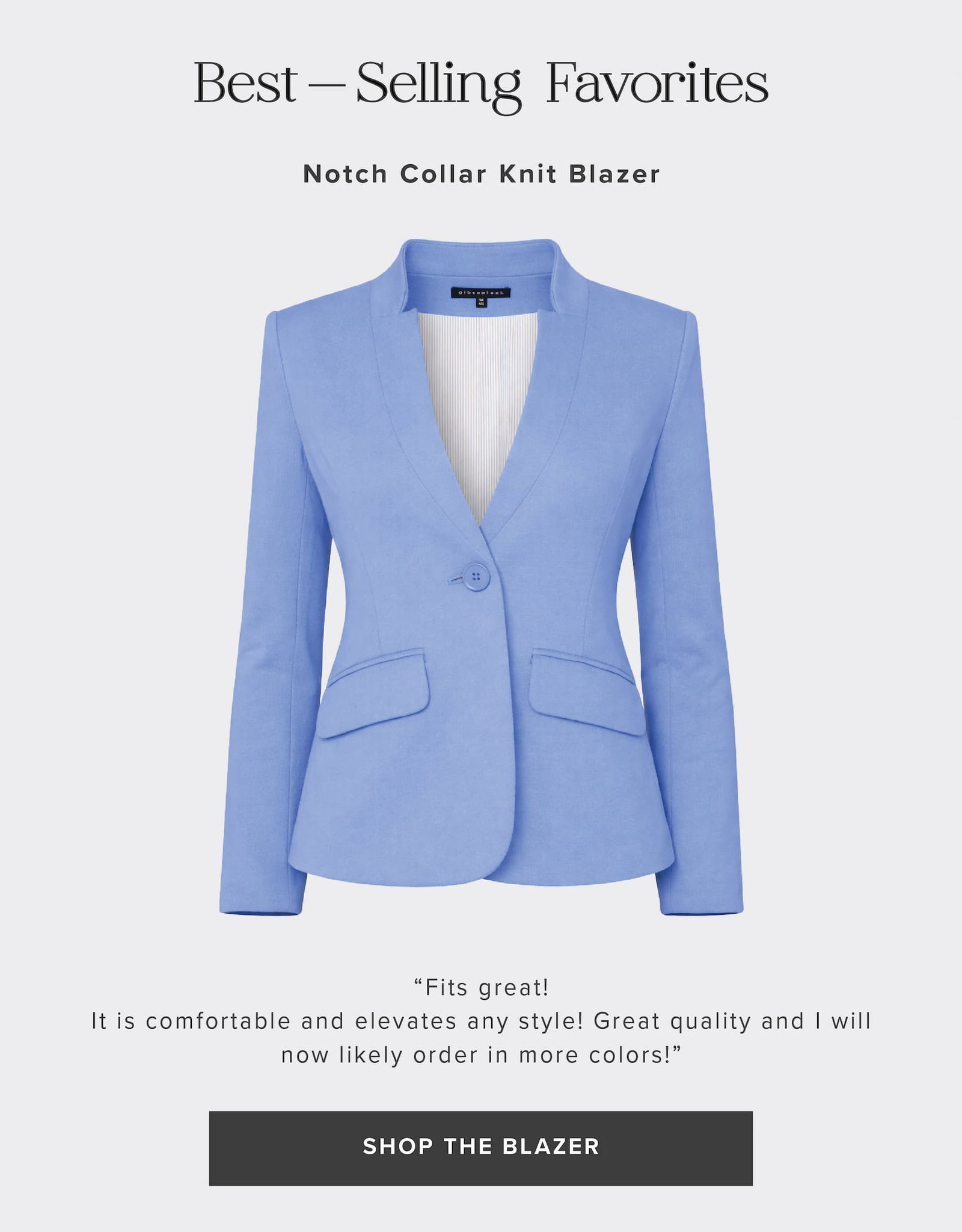 Notch Collar Blazer in Bright Blue