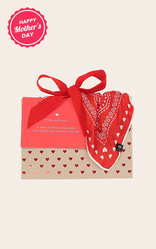 Geschenkset Seiden-Nickituch mit Paisley-Design, Geschenktasche und Grußkarte