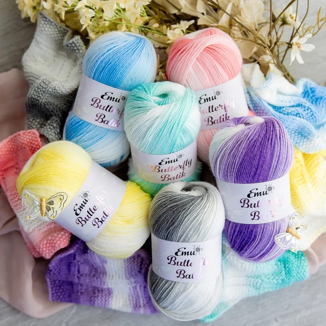 Image of Emu Butterfly Batik DK Yarn 100 grm Ball