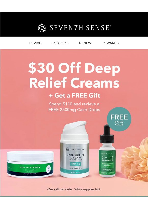 ⏰ $30 Off All Deep Relief Creams Happening Now ⏰