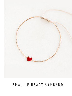 Emaille Heart Armband - rosé vergoldet mit rotem Herz