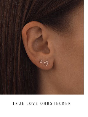 True Love Ohrstecker - rosé vergoldete herzoutline Ohrstecker