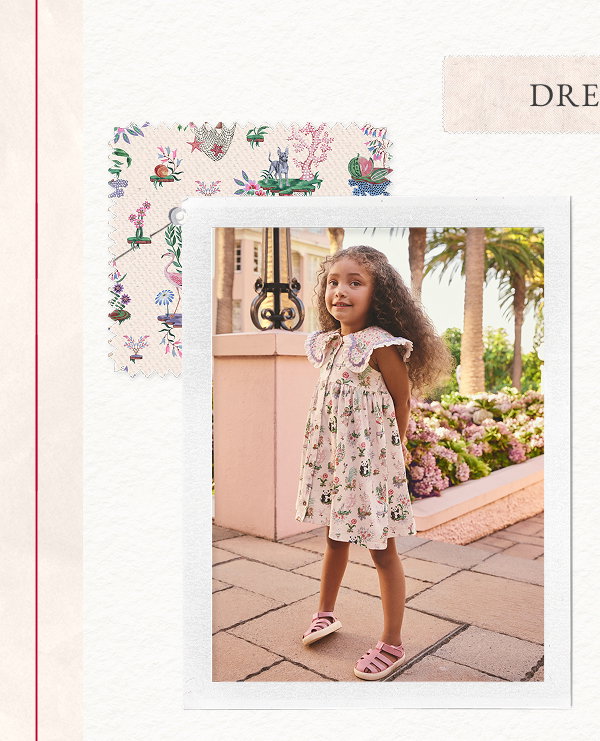 Cream Cath Kidston Short Sleeve Collared Dress (3mths-7yrs)