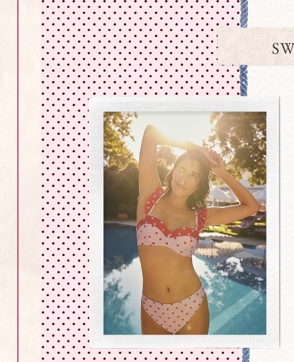 Cath Kidston Purple Polka Dot Frill Trim Bikini Top