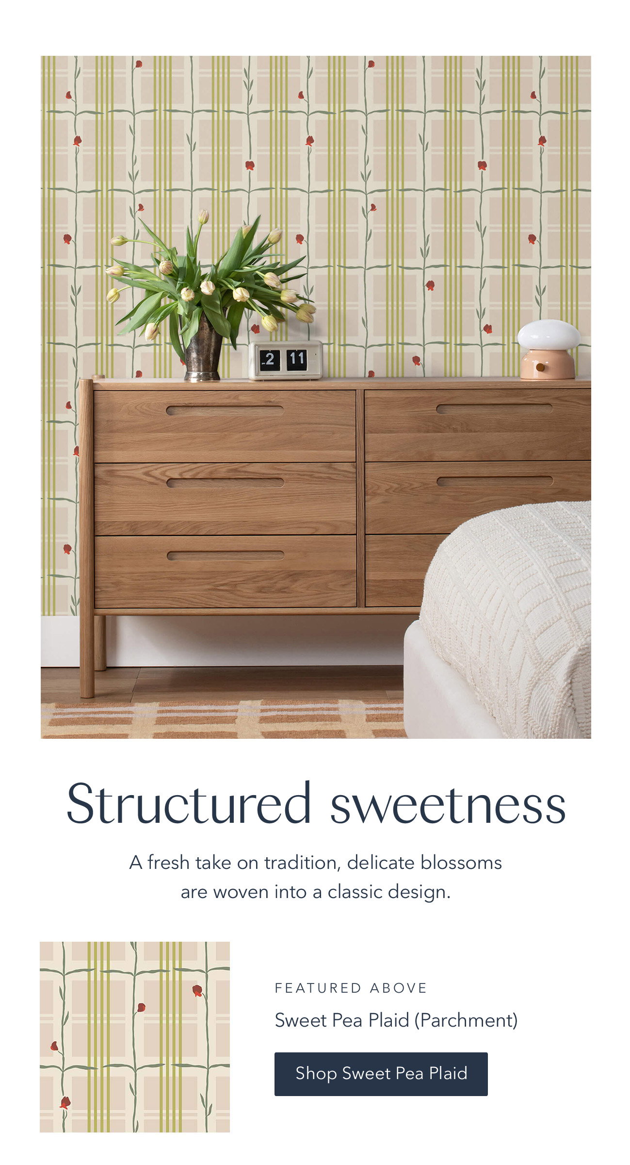 Sweet Pea Plaid Wallpaper | Hygge & West