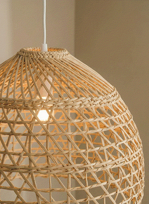 Nowodvorski Lighting Suspension BOHO, Ø 43 cm, brun naturel, rotin, E27