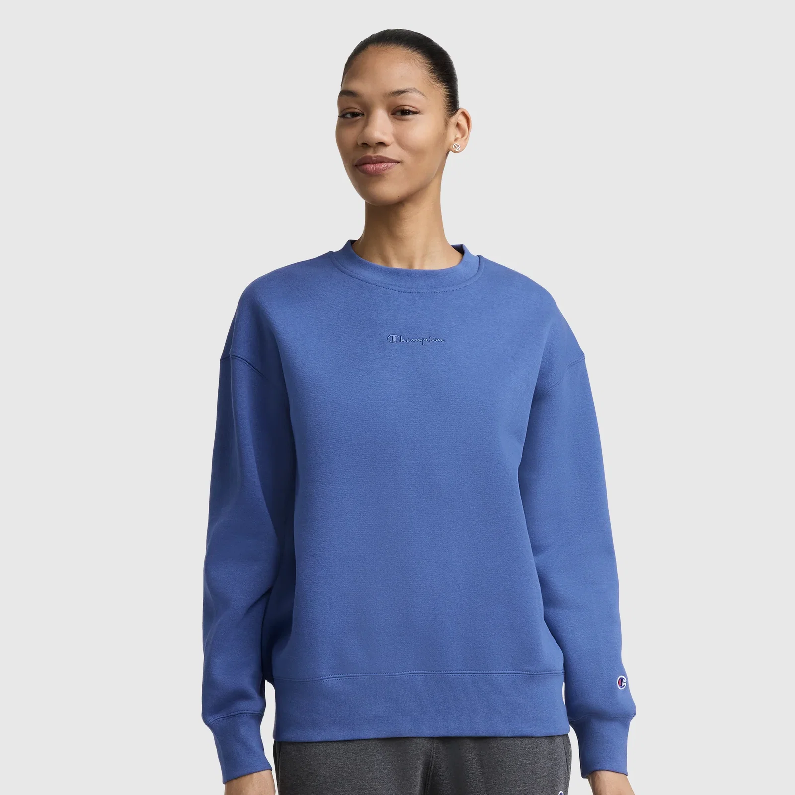 Image of Powerblend Crewneck Sweatshirt, Embroidered Script Logo