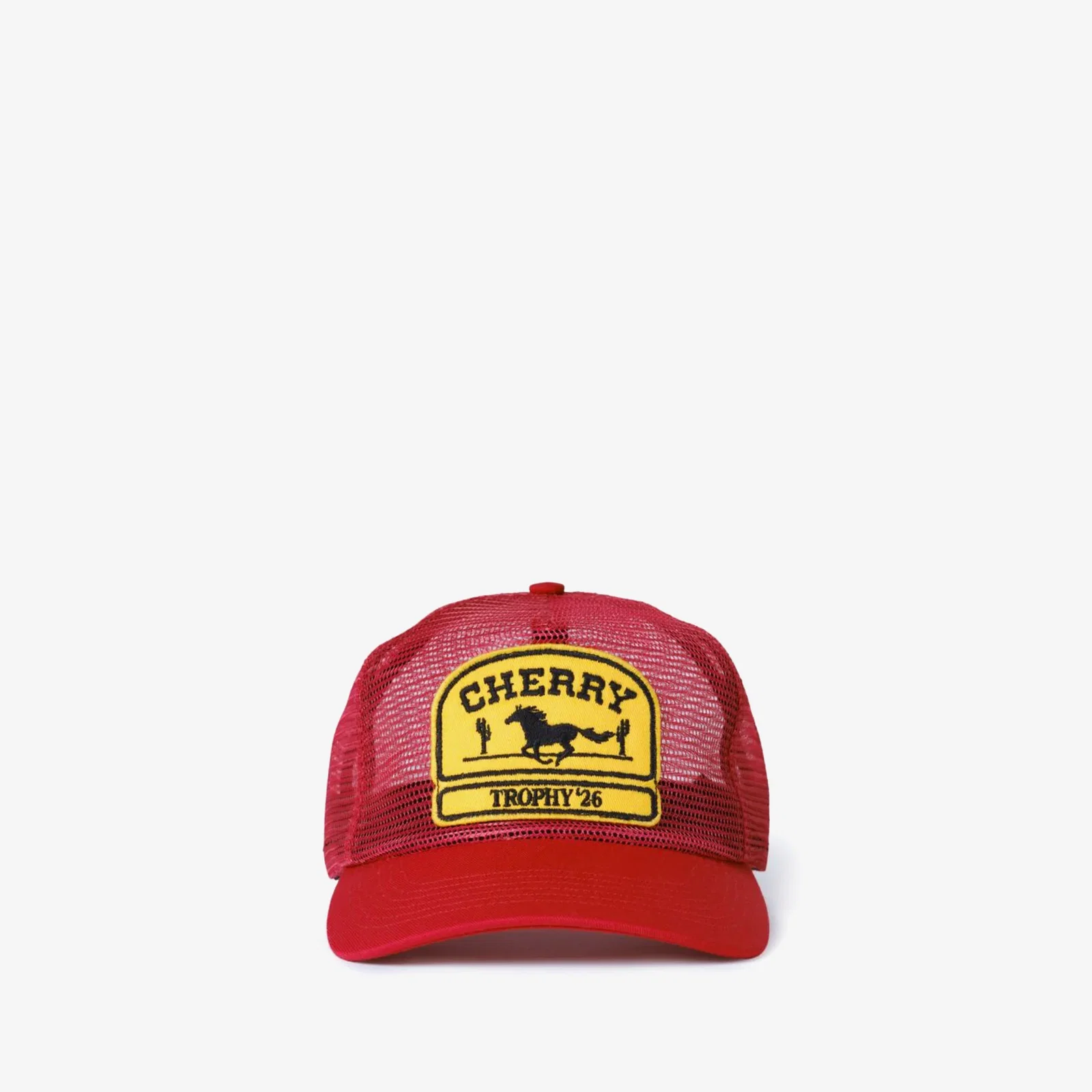 Image of Mesh 5 Panel Trucker Red