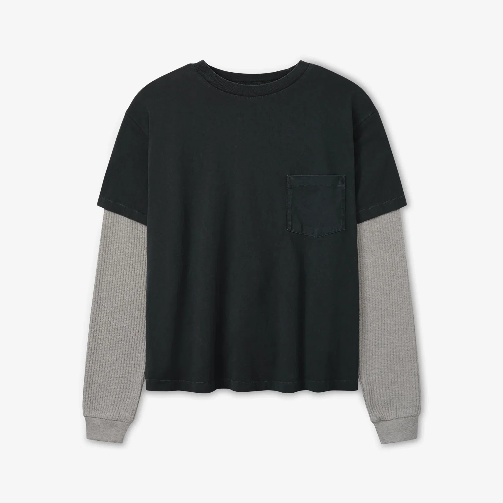 Image of Santa Fe Layered Thermal T-Shirt Vintage Black