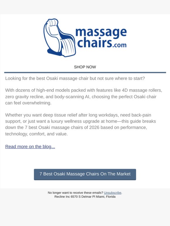 [Blog] 7 Best Osaki Massage Chairs on The Market