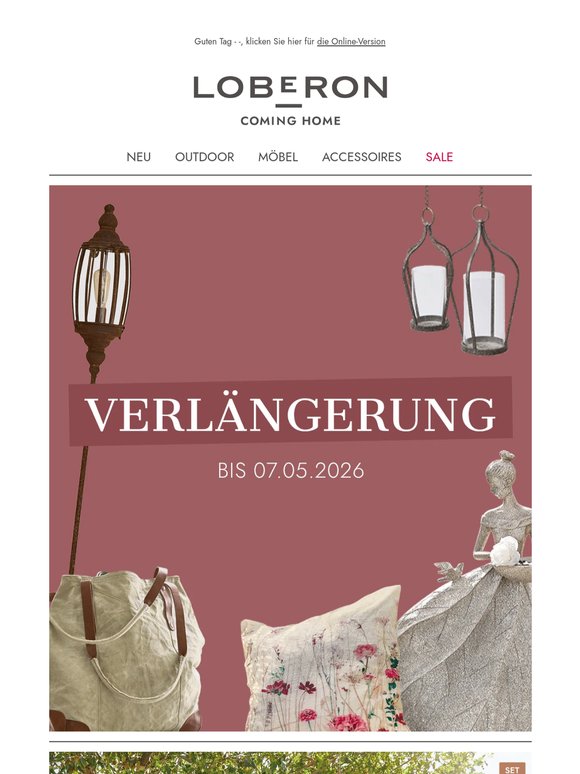 Um 2 Tage verlängert: 20 % Rabatt auf Ihr Lieblingsstück 🎁