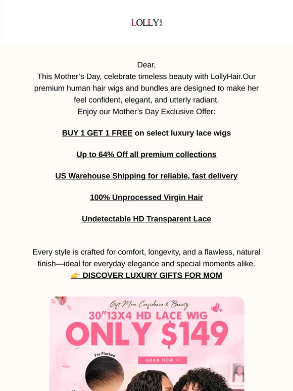❤️ Mother’s Day Luxury Hair: BOGO FREE + Exclusive Savings