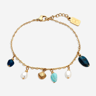 Over & Over Gold 14k Stainless Steel Amazonite Bracelet