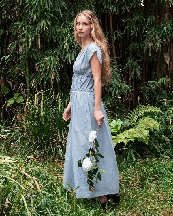 light blue Statue cheesecloth dress