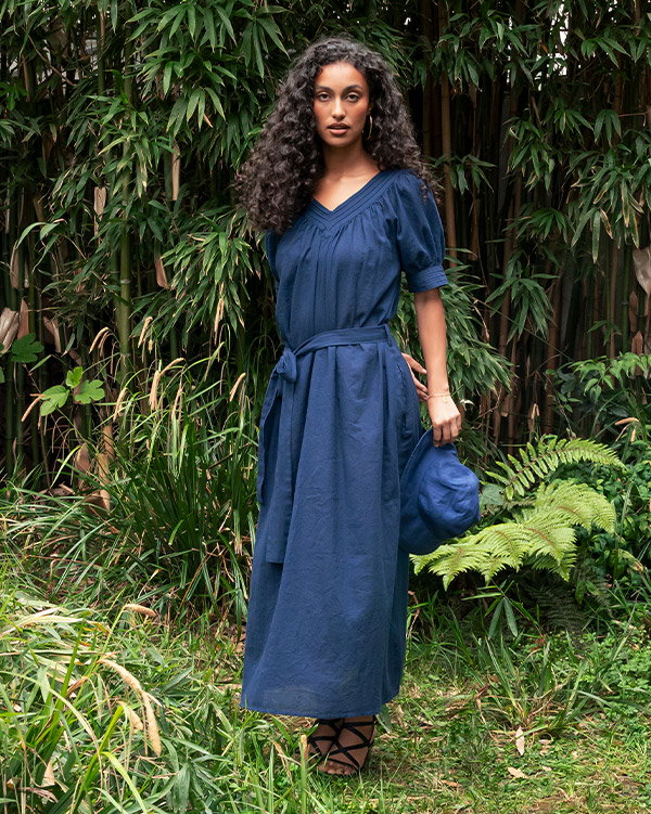 navy lightweight cotton dress