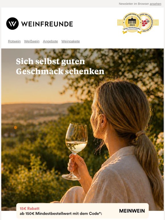 15 € Rabatt ab 150 € – für deinen Weinmoment