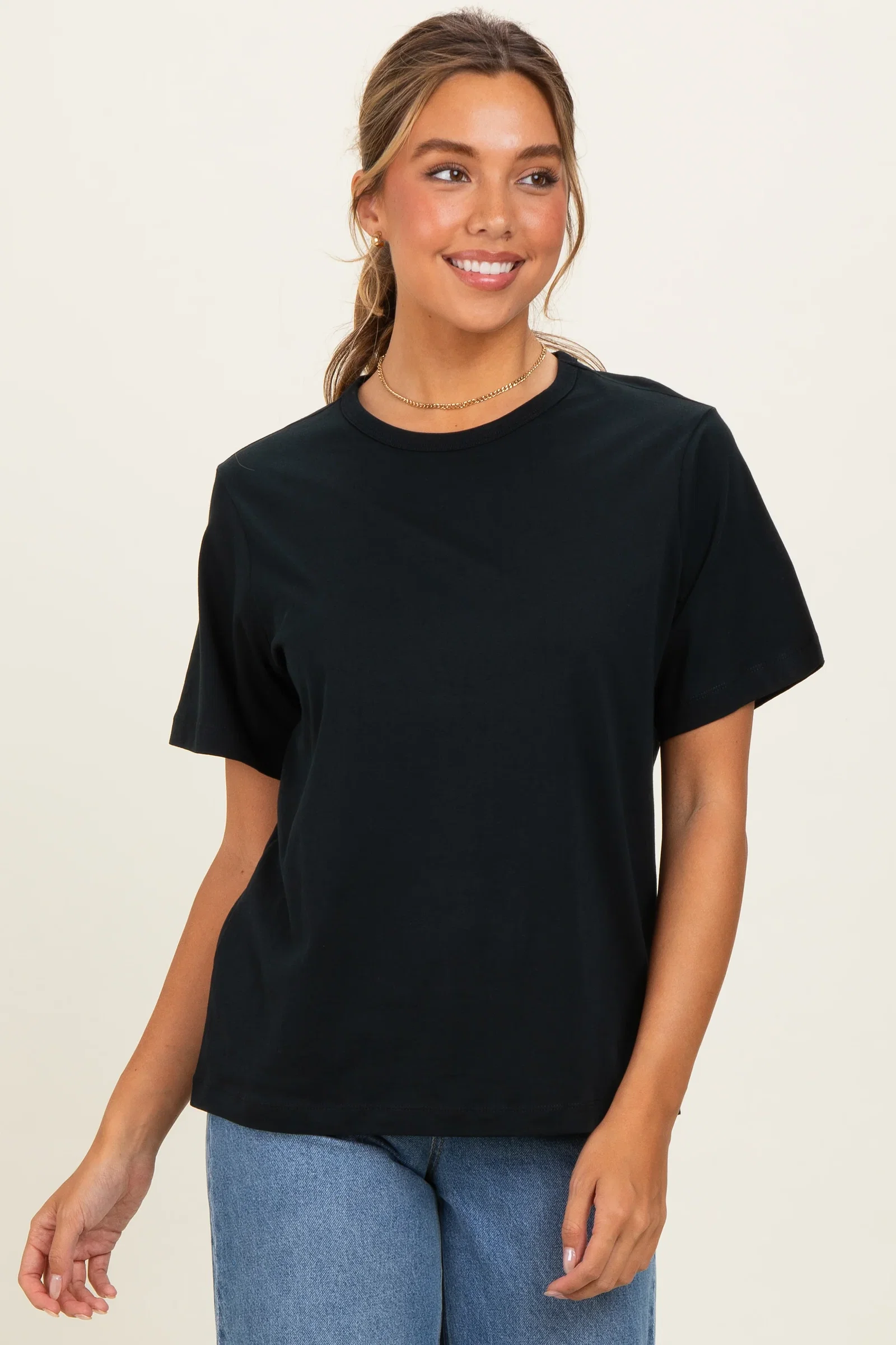 Image of Black Oversized Short Sleeve Crew Neck T-Shirt