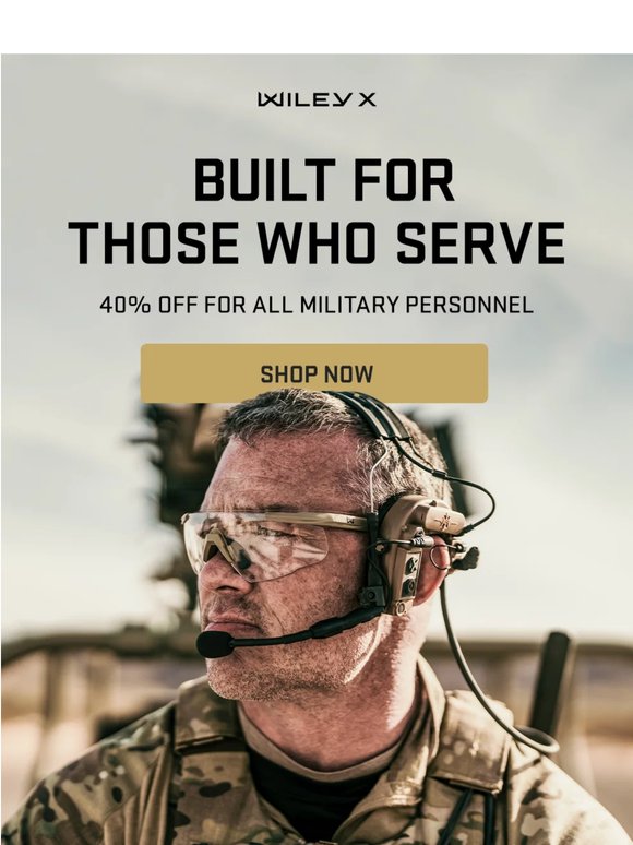 40% OFF: Salute To Service Members