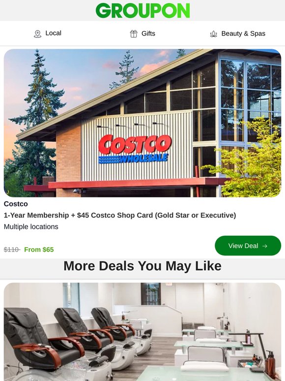 Costco Membership + $45 Shop Card from $65