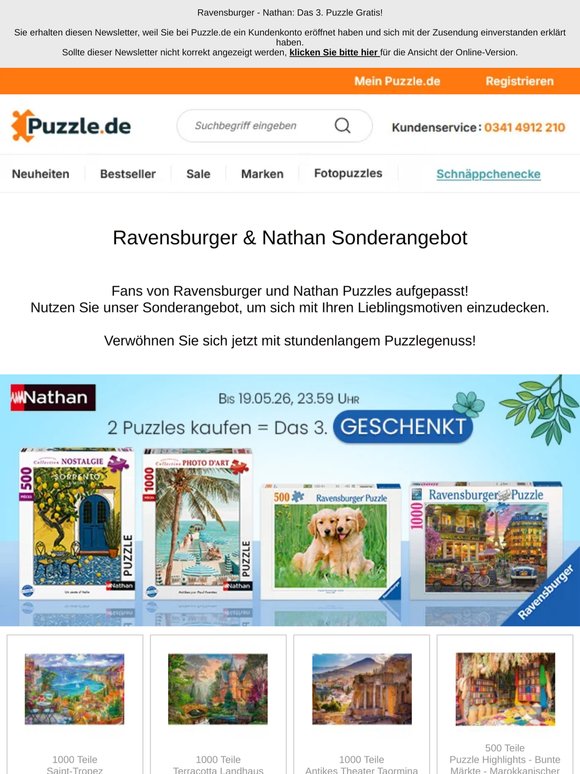 Ravensburger - Nathan: Das 3. Puzzle Gratis!
