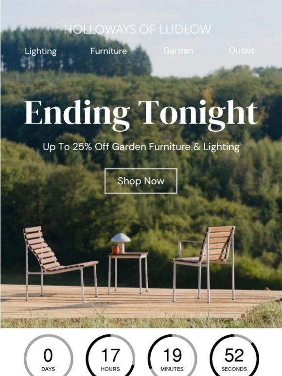 Ends Tonight - Final Hours: Up To 25% Off Garden & Lighting