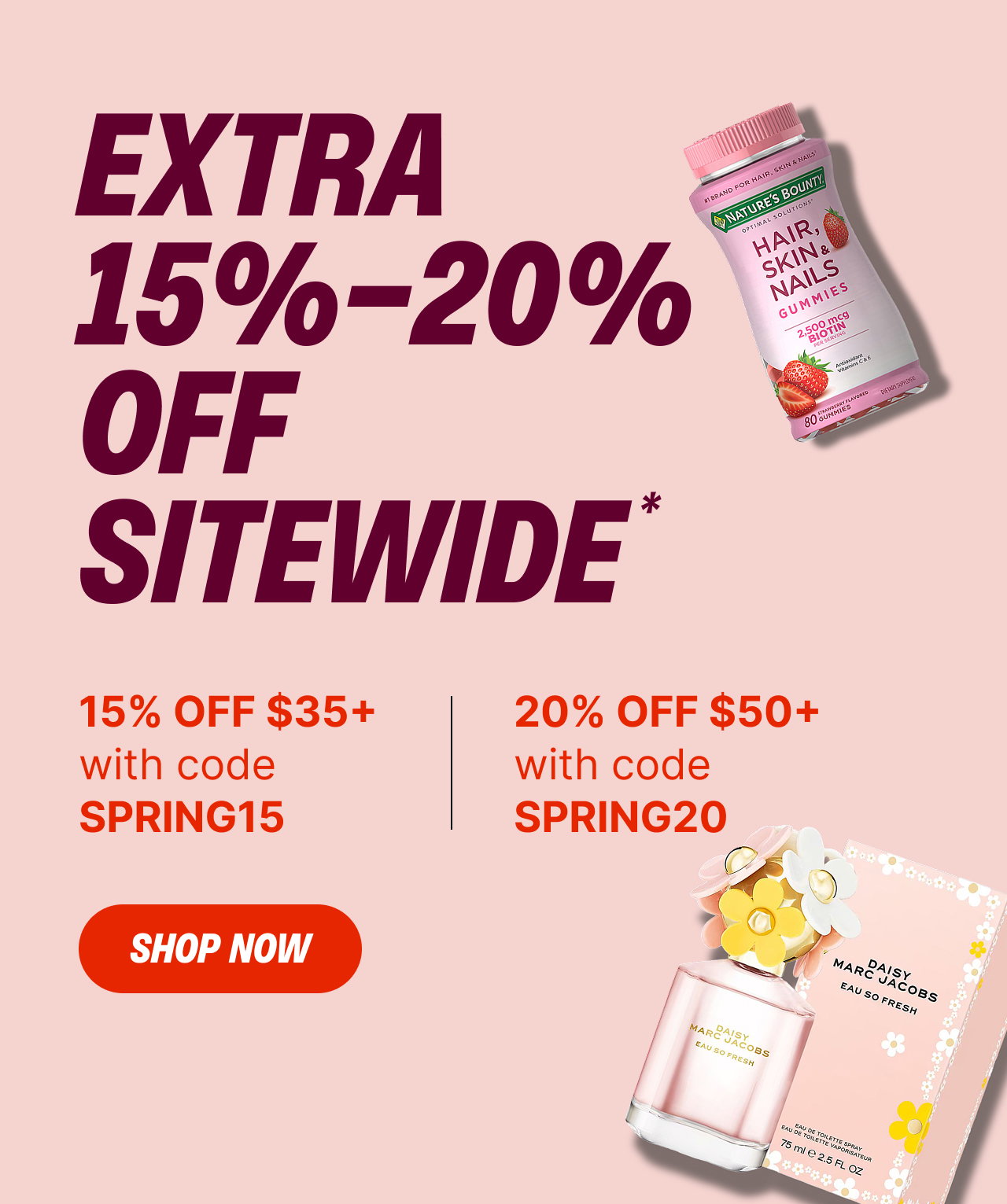 extra 15% off $35+ sitewide or extra 20% off $50+ sitewide with code SPRING20
