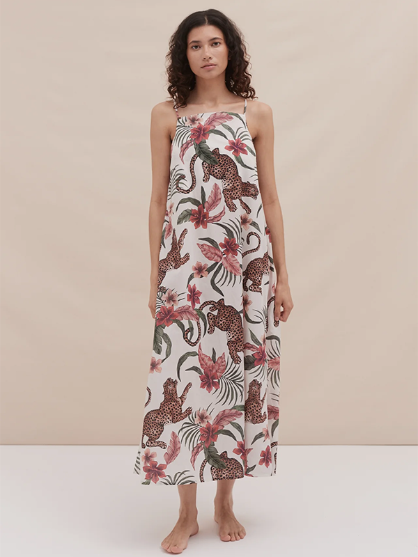 Square Nightie Soleia Leopard Cream