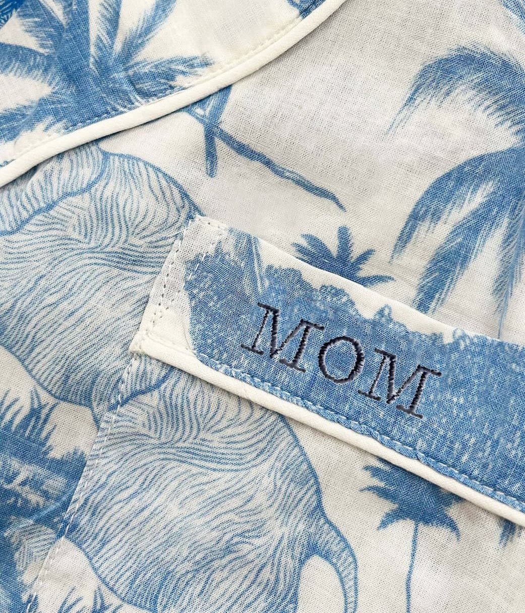 'MOM' Embroidered on to D&D pyjamas 