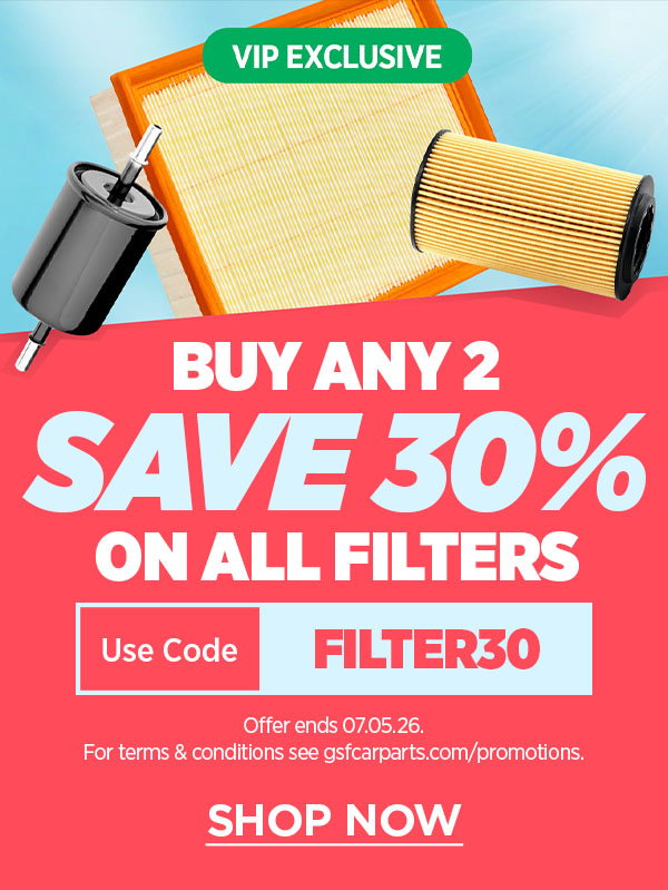 Buy Any 2, Save 30% on All Filters - Use code FILTER30