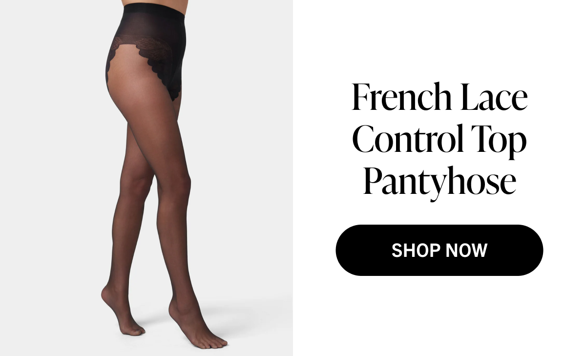 French Lace Control Top Pantyhose