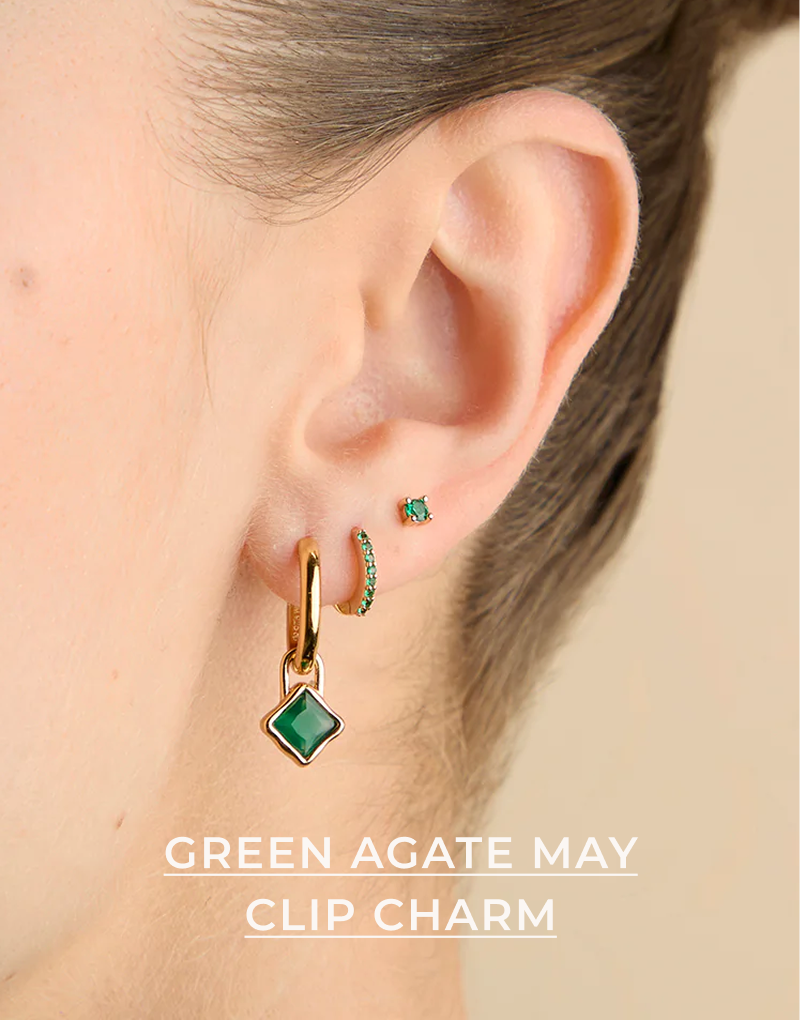 Green agate may clip charm