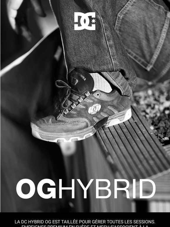 DC Hybrid OG. Technologie pensée pour le skate, maintien assuré.