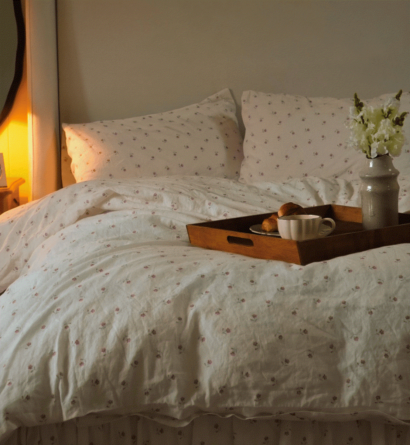 Pearl Posy Bud Linen Blend Duvet Cover