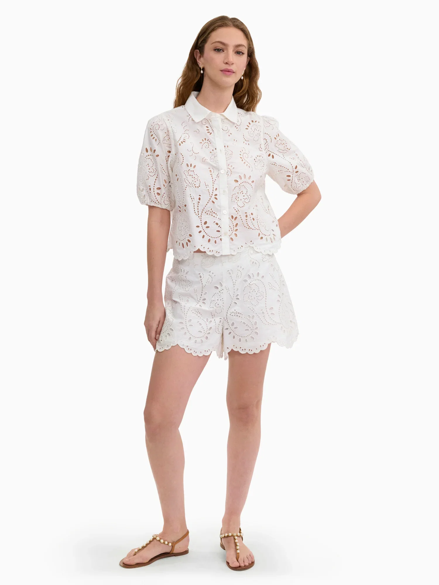 Image of Brielle Poplin Eyelet Short