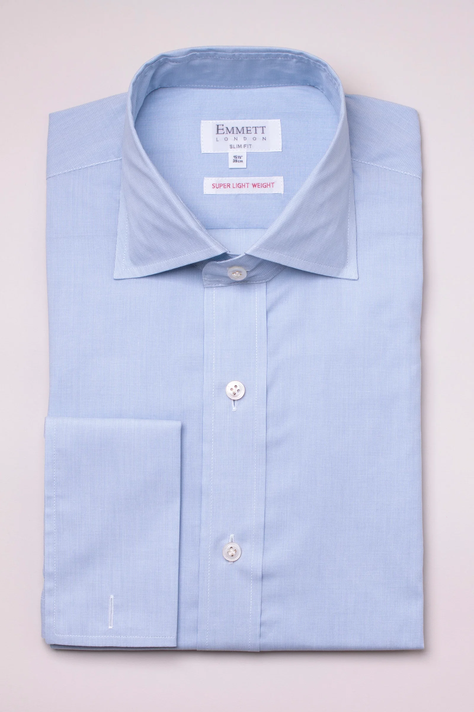 Image of Lightweight Fine Blue Checked Shirt