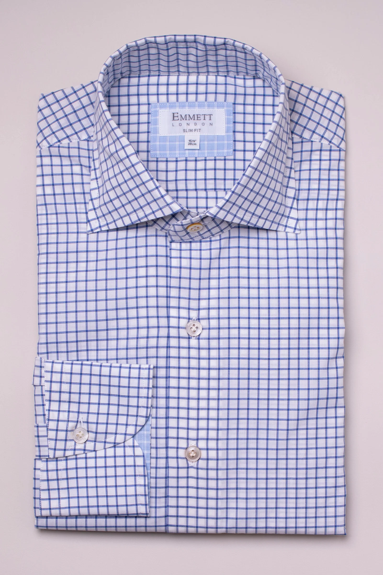 Image of Superlight Blue Windowpane Check Shirt