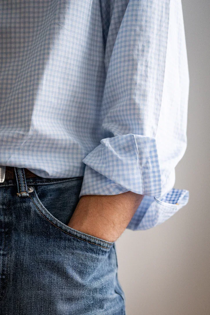 Image of Superlight Blue Gingham Shirt