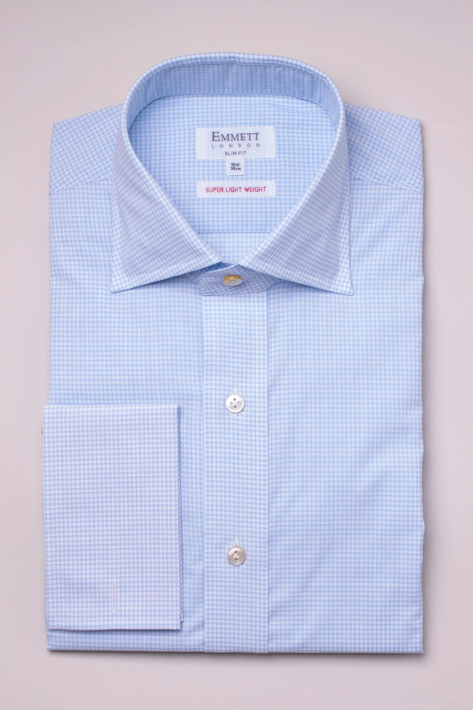 Image of Superlight Blue Gingham Check Shirt