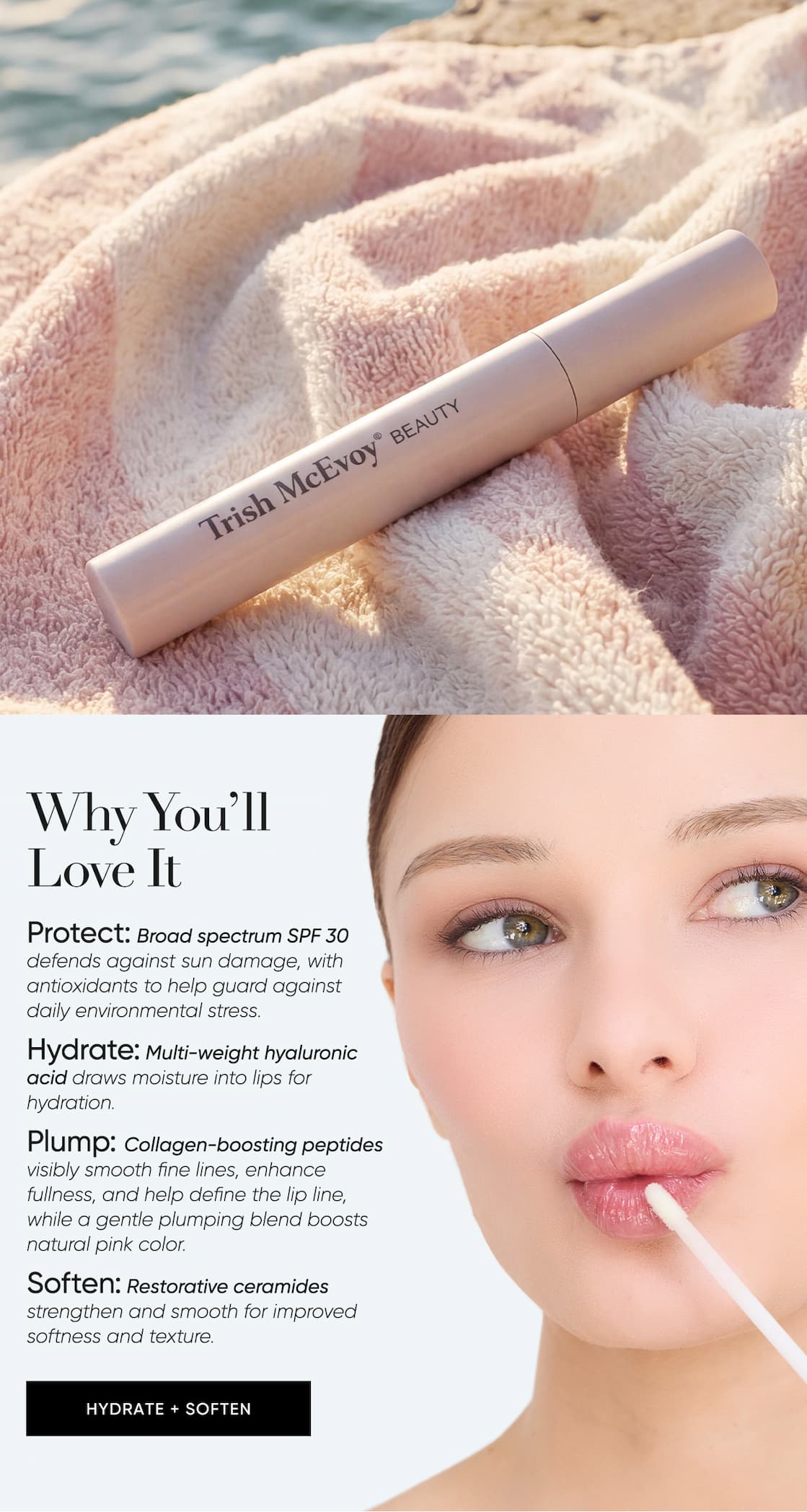 SPF 30  Plumping Lip Treatment–The lip plumper you've been asking for is finally here. It gives your lips a natural-looking pink tint and visibly fuller appearance while smoothing the fine lines that are often visible on your lips. | SHOP NOW