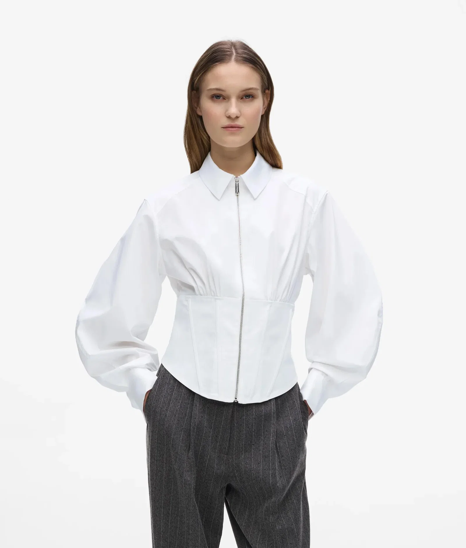 Image of Corset poplin shirt