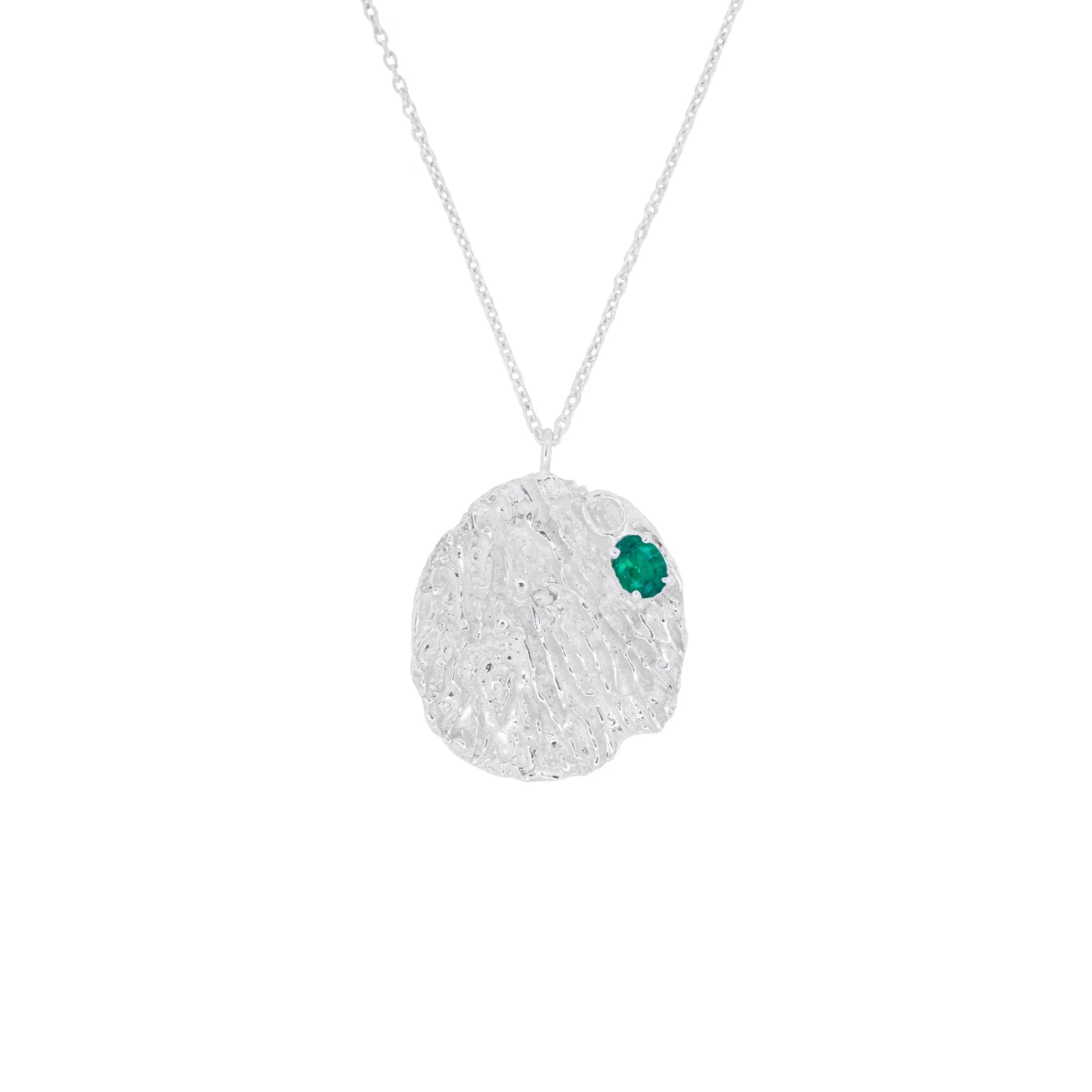 Image of Maitake Emerald Argenti Medallion Necklace